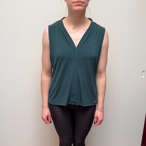 Calvin Klein dark teal sleeveless blouse